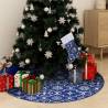 Luxury Blue Christmas Tree Skirt with Sock - 122 cm Fabric