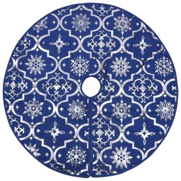 Luxury Blue Christmas Tree Skirt with Sock - 122 cm Fabric