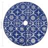 Luxury Blue Christmas Tree Skirt with Sock - 122 cm Fabric