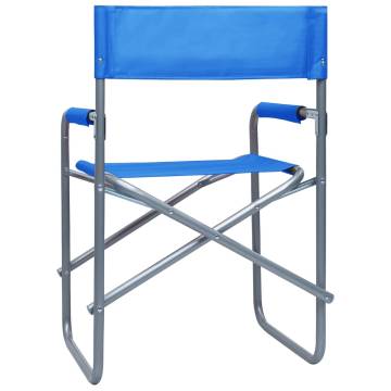 Comfortable Steel Blue Director's Chairs - 2 pcs