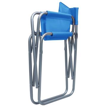 Comfortable Steel Blue Director's Chairs - 2 pcs