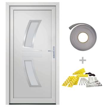 Elegant White PVC Front Door 88x200 cm - Enhanced Security