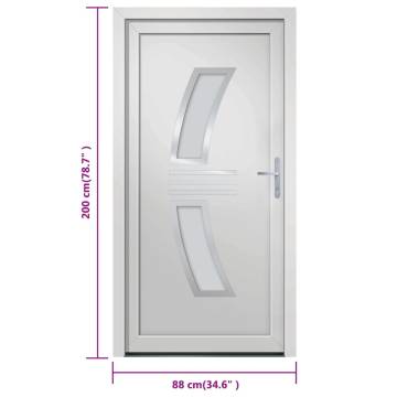 Elegant White PVC Front Door 88x200 cm - Enhanced Security