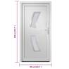 Elegant White PVC Front Door 88x200 cm - Enhanced Security