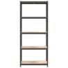 5-Layer Shelves - Anthracite Steel & Engineered Wood Storage