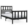 Black Bed Frame 75x190 cm | Solid Wood Small Single