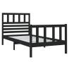 Black Bed Frame 75x190 cm | Solid Wood Small Single