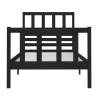 Black Bed Frame 75x190 cm | Solid Wood Small Single