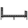 Black Bed Frame 75x190 cm | Solid Wood Small Single