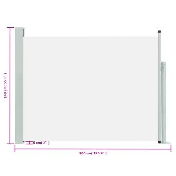 Patio Retractable Side Awning 140x500 cm - Cream