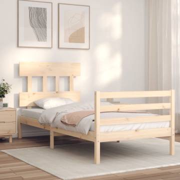 Single Solid Wood Bed Frame with Headboard | Hipo Market