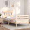 Bed Frame with Headboard Single Solid Wood Colour natural Size 90 x 190 cm Model low 