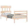 Single Solid Wood Bed Frame with Headboard | Hipo Market