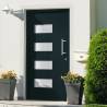 Elegant Anthracite Front Door - 100x210 cm Aluminium & PVC