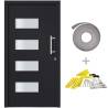 Elegant Anthracite Front Door - 100x210 cm Aluminium & PVC