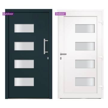 Elegant Anthracite Front Door - 100x210 cm Aluminium & PVC