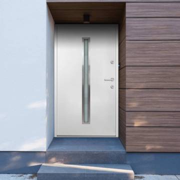 Elegant White Aluminium Front Door 90x200 cm | HipoMarket