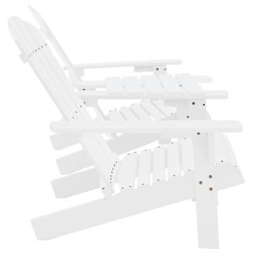 Garden Adirondack Chair - Solid Fir Wood in White