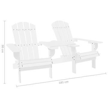 Garden Adirondack Chair - Solid Fir Wood in White