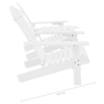 Garden Adirondack Chair - Solid Fir Wood in White