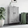 Stylish Highboard in Concrete Grey - 69.5x31x115 cm