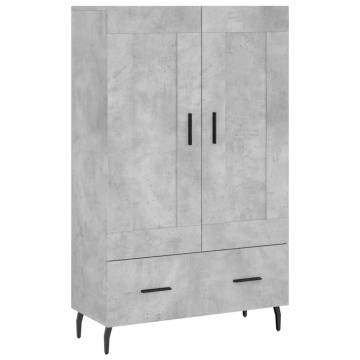 Stylish Highboard in Concrete Grey - 69.5x31x115 cm