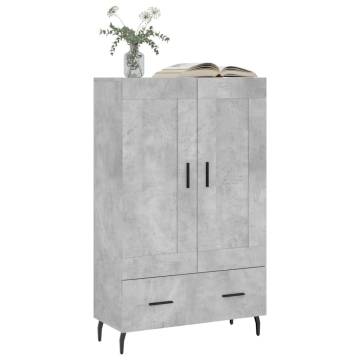 Stylish Highboard in Concrete Grey - 69.5x31x115 cm