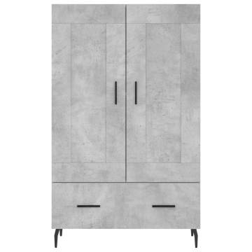 Stylish Highboard in Concrete Grey - 69.5x31x115 cm