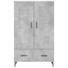 Stylish Highboard in Concrete Grey - 69.5x31x115 cm