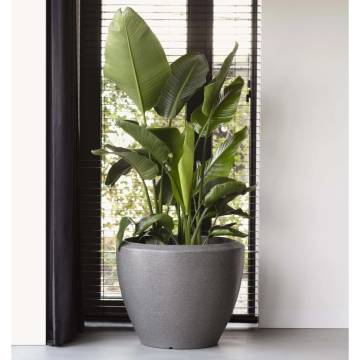 Capi Arc Granite Tapered Low Plant Vase - Anthracite 60x48 cm