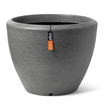 Capi Arc Granite Tapered Low Plant Vase - Anthracite 60x48 cm