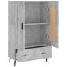 Stylish Highboard in Concrete Grey - 69.5x31x115 cm