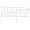 Stylish White Bed Headboard - Solid Pine 186x4x100 cm