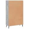 Stylish Highboard in Concrete Grey - 69.5x31x115 cm