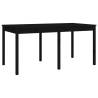 7 Piece Black Solid Wood Pine Garden Dining Set