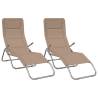 Folding Sun Loungers - 2 pcs Taupe Textilene & Steel