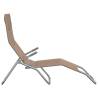 Folding Sun Loungers - 2 pcs Taupe Textilene & Steel