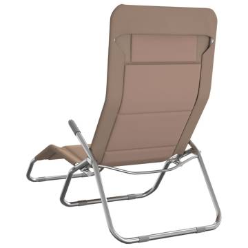 Folding Sun Loungers - 2 pcs Taupe Textilene & Steel