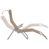 Folding Sun Loungers - 2 pcs Taupe Textilene & Steel