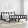 Bed Frame Grey Solid Wood 140x190 cm Colour grey Size 140 x 190 cm 