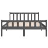 Grey Solid Wood Bed Frame 140x190 cm | Hipomarket