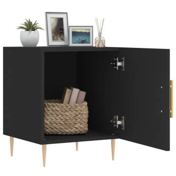 Stylish Black Bedside Cabinet - 40x40x50 cm | Hipomarket