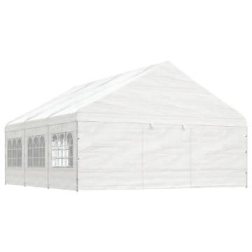 Gazebo with Roof - White 6.69x5.88 m | Durable & Easy Setup