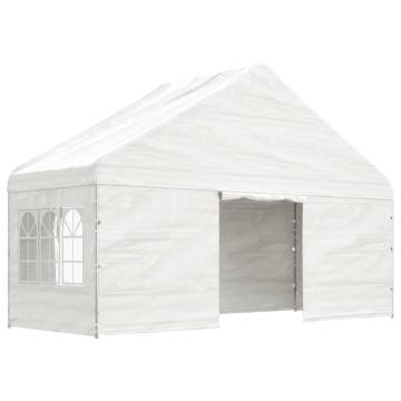 Gazebo with Roof - White 6.69x5.88 m | Durable & Easy Setup