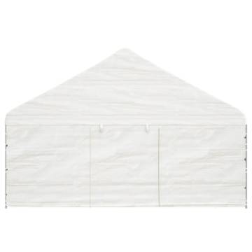 Gazebo with Roof - White 6.69x5.88 m | Durable & Easy Setup