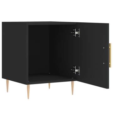 Stylish Black Bedside Cabinet - 40x40x50 cm | Hipomarket