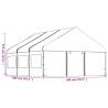 Gazebo with Roof - White 6.69x5.88 m | Durable & Easy Setup