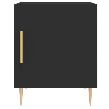 Stylish Black Bedside Cabinet - 40x40x50 cm | Hipomarket