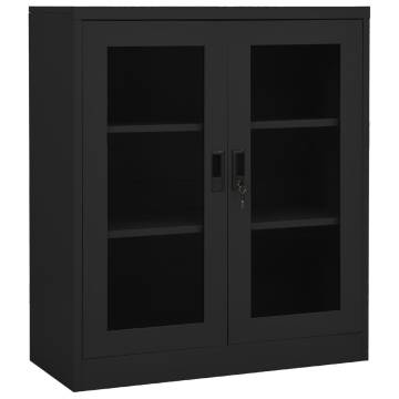 Durable Anthracite Office Cabinet - 90x40x105 cm Steel