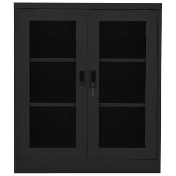 Durable Anthracite Office Cabinet - 90x40x105 cm Steel